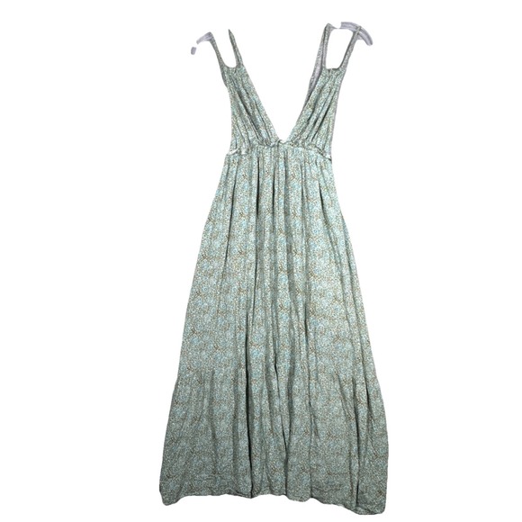 Papermoon Dress Womens Medium Green Floral Tiered‎ Boho Bohemian Peasant - Picture 1 of 10